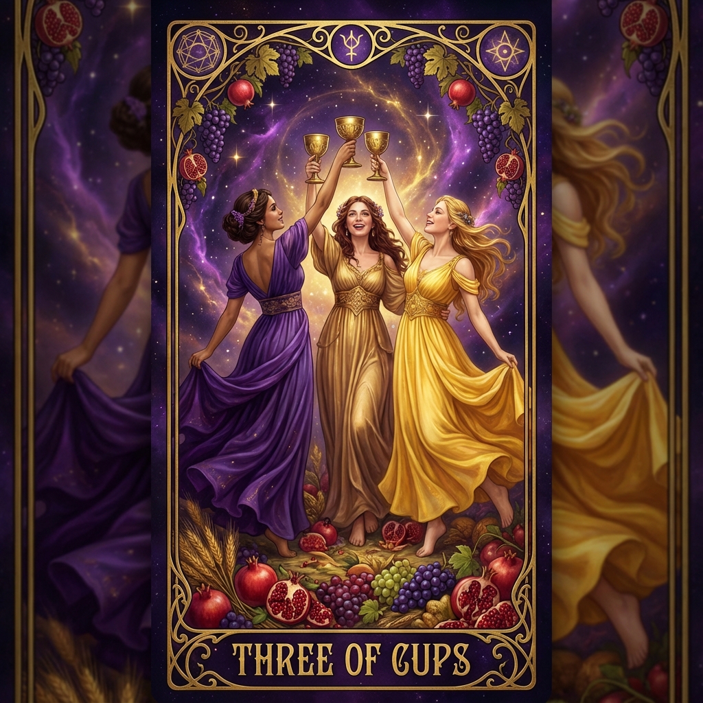 Three of Cups tarot card