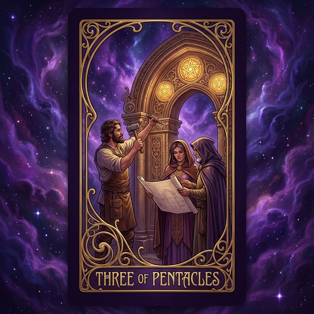 Three of Pentacles tarot card