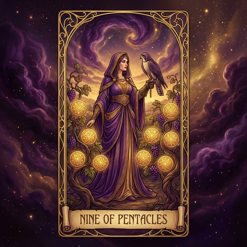 Nine of Pentacles tarot card