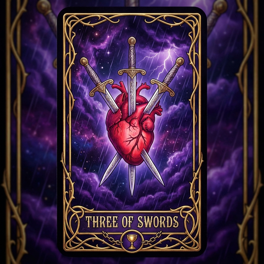 Three of Swords tarot card