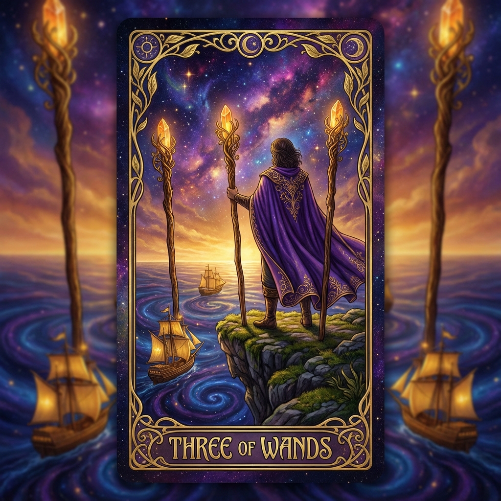 Three of Wands tarot card