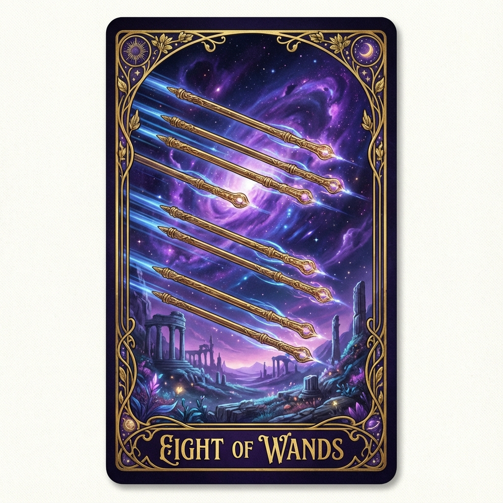 Eight of Wands tarot card