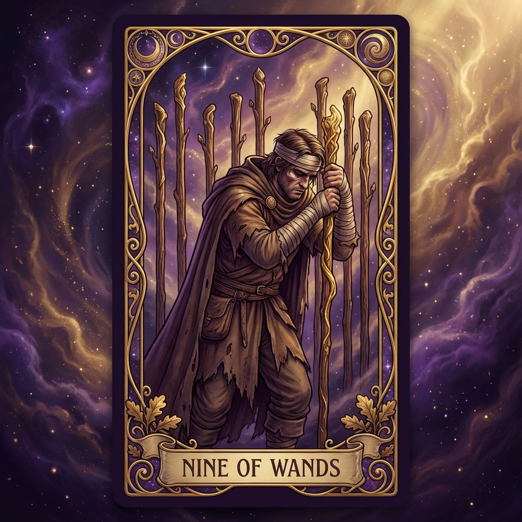 Nine of Wands tarot card